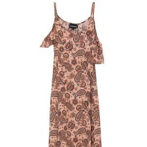 Joe Boxer Asymmetrical Pink Paisley Maxi Dress – Vibrant Boho Style, Delicate XL